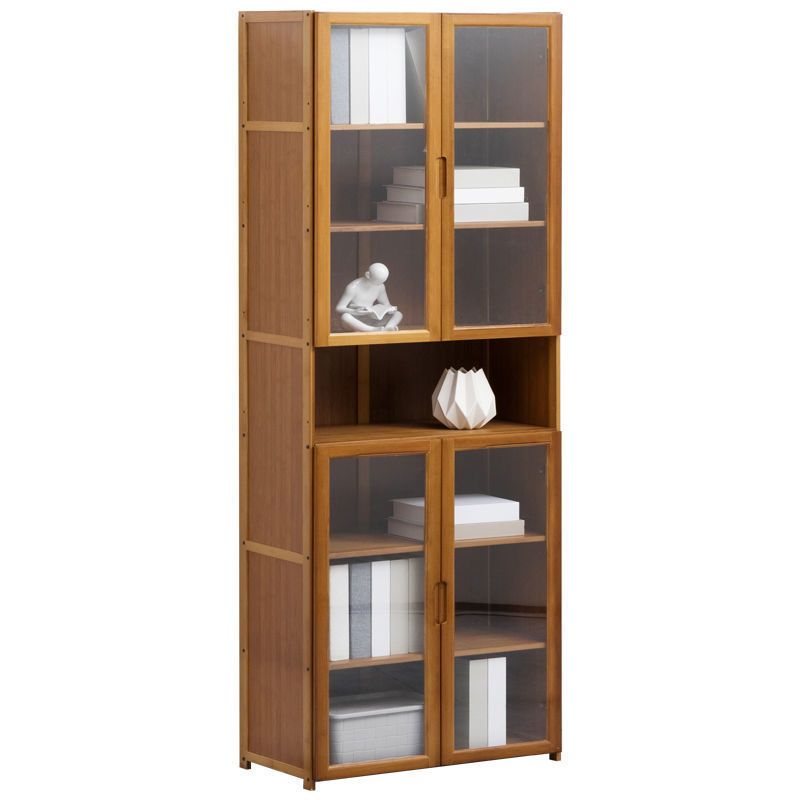 Brown Brown Shelf Bookcase Bedroom Closed Back Shelf with Cabinets