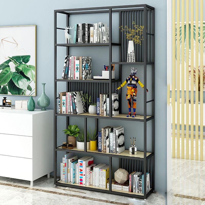 Open Back Shelf Bookcase Glam Style Bookcase for Office and Study Room