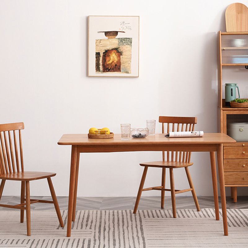 Table à manger en bois cerise moderne 4 jambes table en bois massif pour la maison