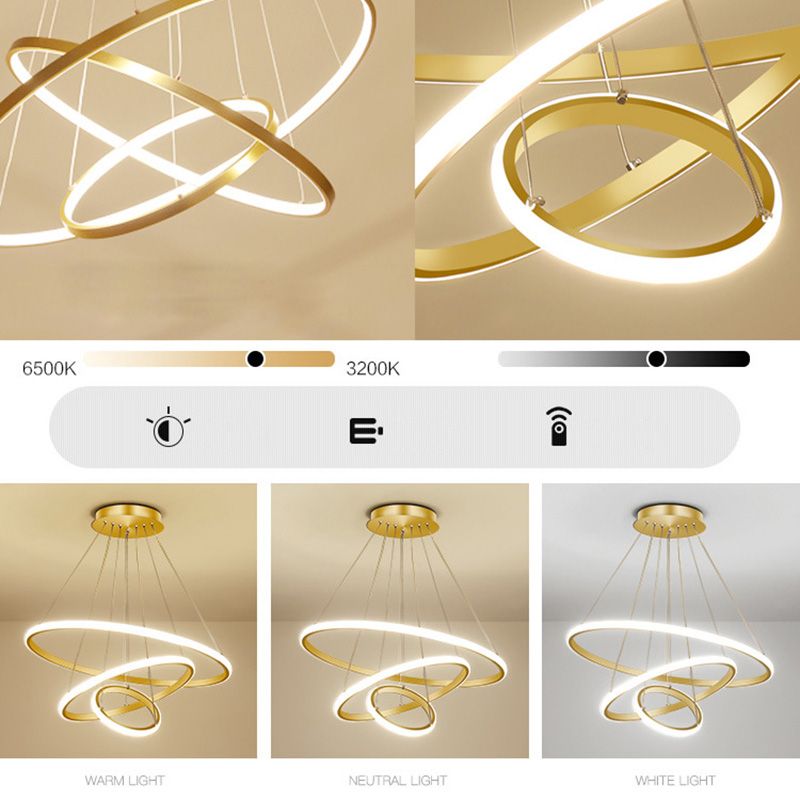 Modern Simplicity Hanging Multi-Tier Chandelier Pendant Light Metal Ceiling Lights Fixture for Restaurant