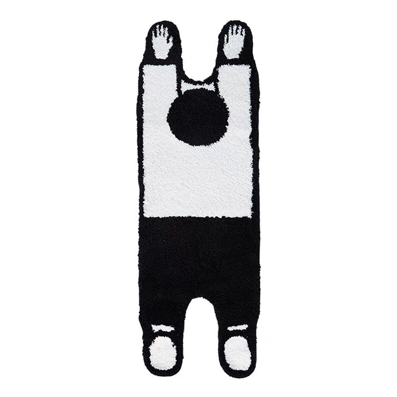 White Modern Rug Polyester Pattern Rug Stain Resistant Rug for Drawing Room