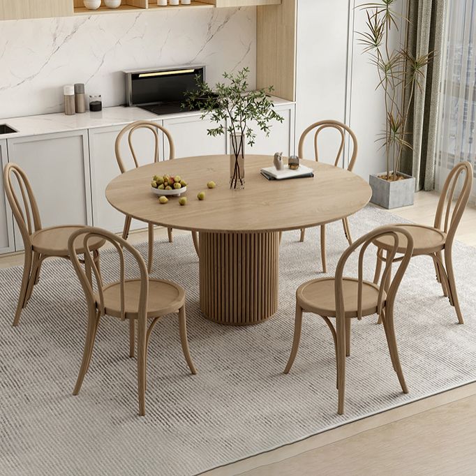 Nordic 1/2/4/7 Pieces Dining Set Round Wood Dining Table for Dining Room