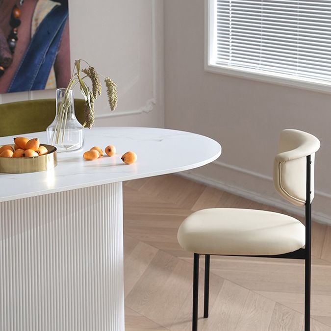 Kitchen Upholstered Armless Chair Industrial Open Back Dining Chair