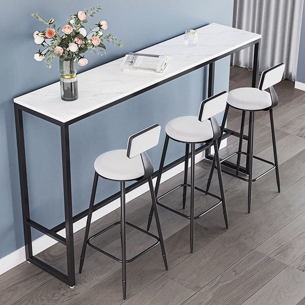 Industrial Footrest Milk Tea Shop Stool Low Back Iron Bar Stool