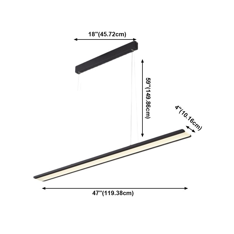 Rectangle Dining Room Island Light Nordic LED Dining Pendant Lamp for Kitchen