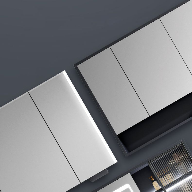 2 Drawers Vanity Mirror Single Sink Wall Mount Rectangle Bathroom Vanity with Door