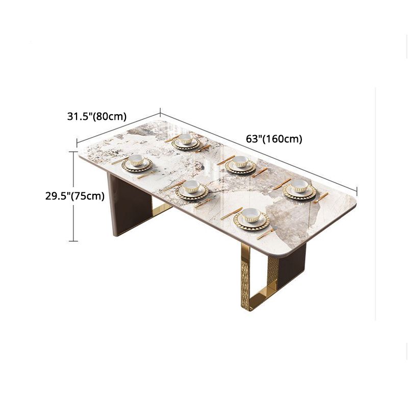 Luxury Sintered Stone Top Dining Set Rectangle 1/4/5/6/7/9 Pieces Dining Table with Chairs