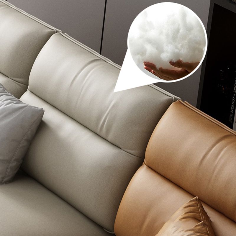 141.73" L x 70.86" W x 35.43" H Faux Leather Pillow Top Arm Sectional for Living Room