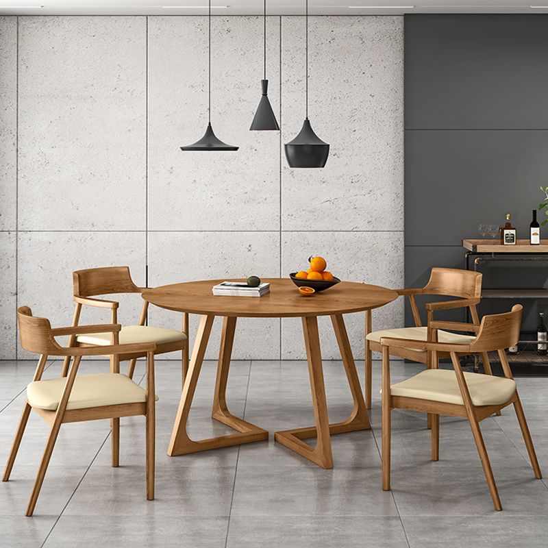 Round Pedestal Dining Site Table Contemporary Furniture with Pine Solid Wood
