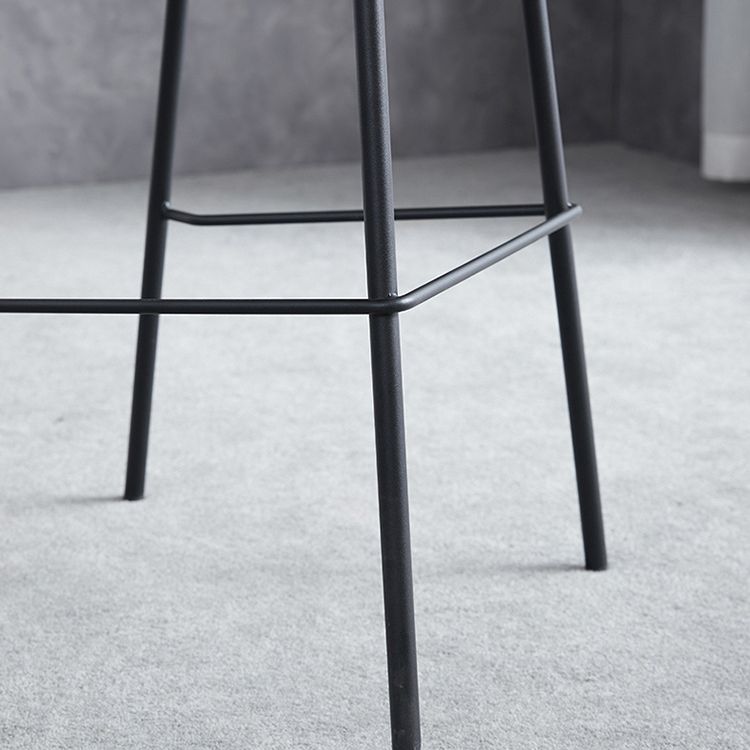 Leather Bar Stool Modern Backrest Counter Stool for Bristol with Metal Base