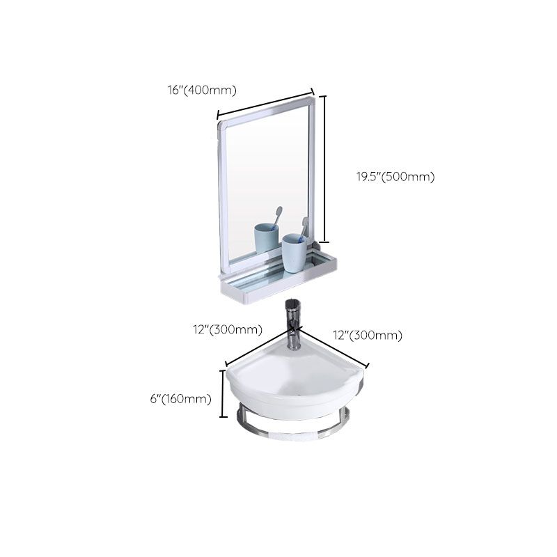 Contemporary Bathroom Sink with Pop-Up Drain Resin Specialty Wall Mount Bathroom Sink
