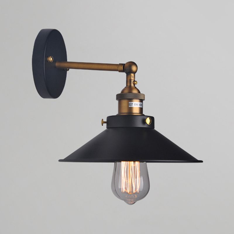 Metal Flared Wall Sconce Lighting Industrial Style 1 Light Wall Lamps