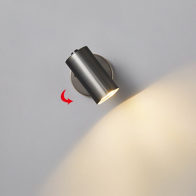 1-Light Cylinder Wall Sconce Lighting Modern Metal Wall Sconces