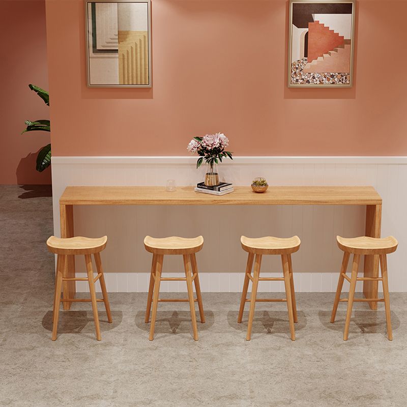 1/2/5/9 Pieces Modern Rectangular Pub Table Set Wooden Counter Table with Backless Stools