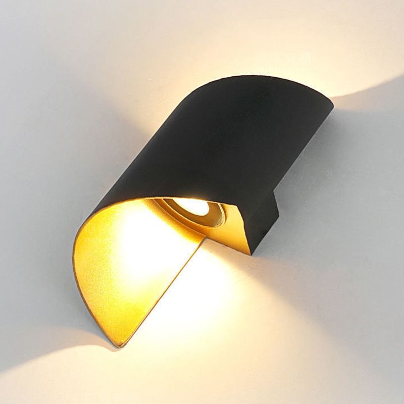 Modern Style Wrapped Shape Wall Sconce Metal 2 Light Sconces for Outdoor