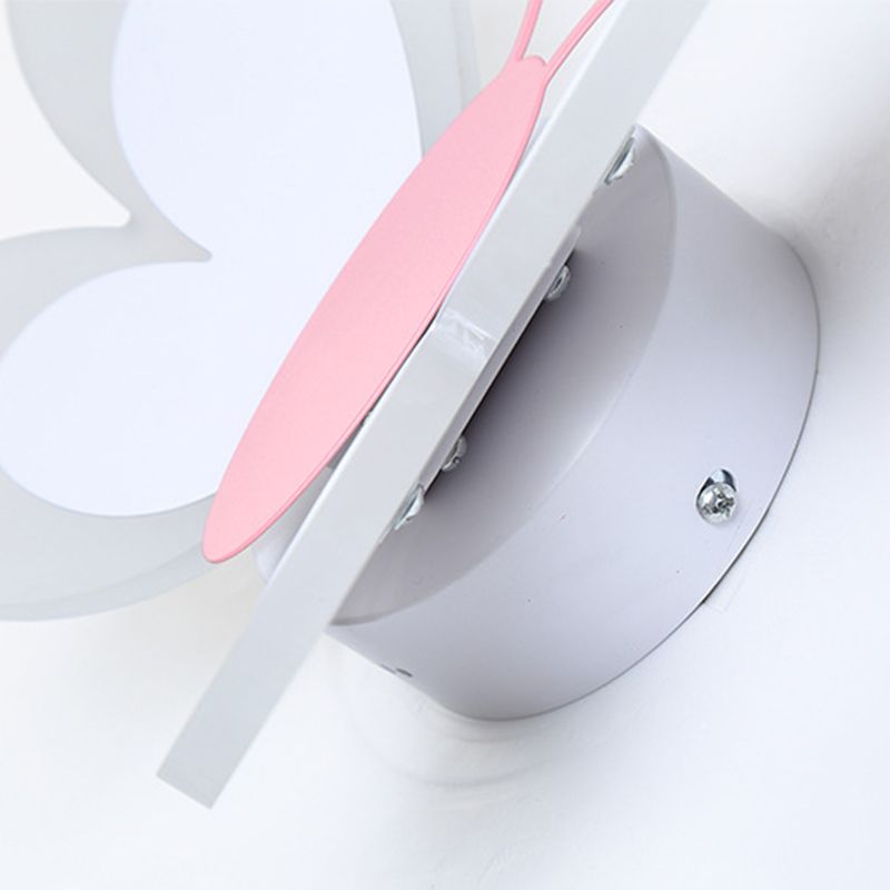 Metal Butterfly Shape Wall Light Kid Style 2 Lights Wall Light Sconce