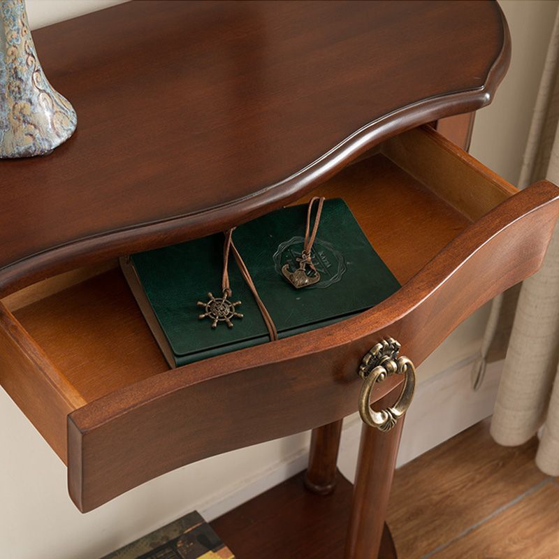 Victorian Rubber Wood End Table Free Form Console Sofa Table for Hall