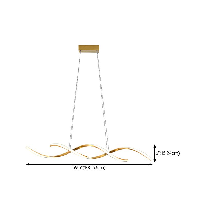 Strip Shape Island Lamp Modern LED Island Hanging Light with Silica Gel Shade for Bedroom
