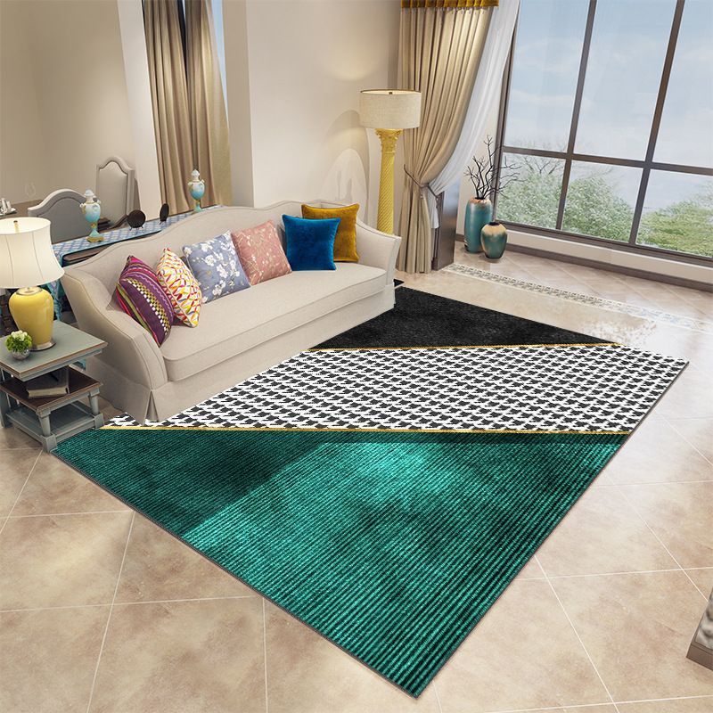 Pink Color Piece Rug Polyester Graphic Indoor Rug Stain Resistant Rug for Drawing Room