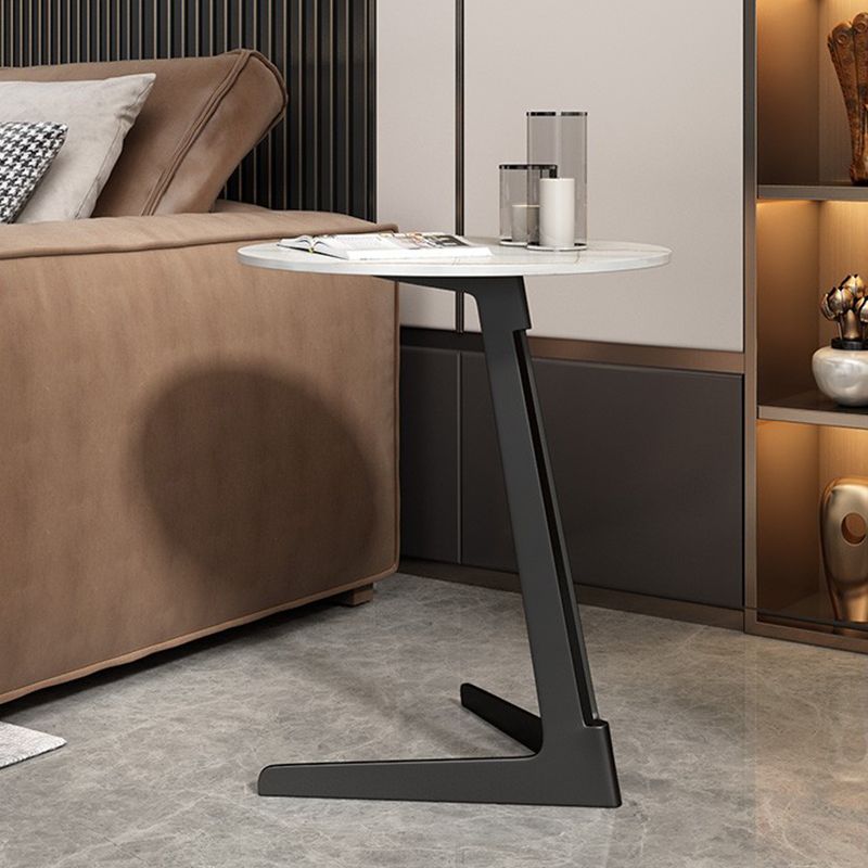 18-inch Pedestal End Table Modern Marble Top Side Table for Living Room