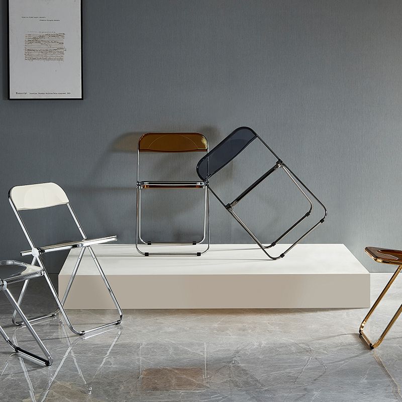 Industrial Style Plastic Dining Armless Chair Open Back Single Dining Side Chair for Restaurant