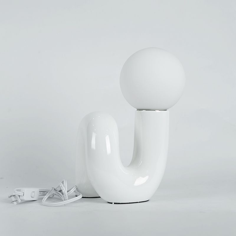 Sfera lampade da tavolo notturno in vetro contemporaneo 1 lampada leggera per camera da letto