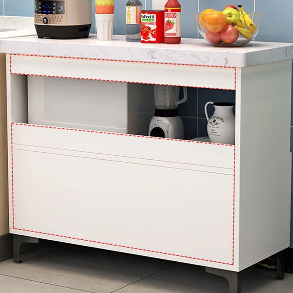 Engineered Wood Sideboard Modern Dining Server with Stone Countertop for Living Room