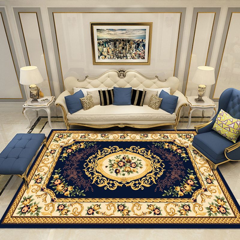 Veelkleurige vintage tapijten polyester tapijt bloemenprint binnen tapijt niet-slip steun voor woonkamer