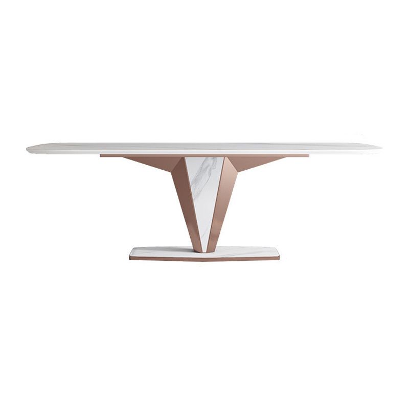 Modern Sintered Stone Dining Table Set 1/2/3/5/7 Pieces Dining Set with Pedestal Base