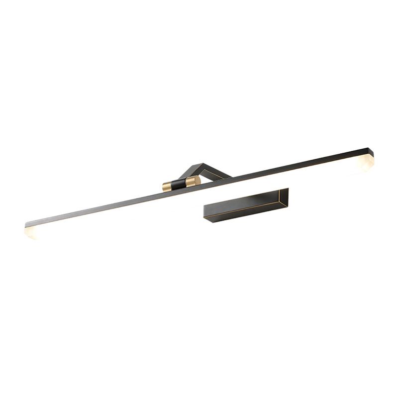 Brass Straight Mirror Light Modern Style Single Light Wall Lamp for Bathroom