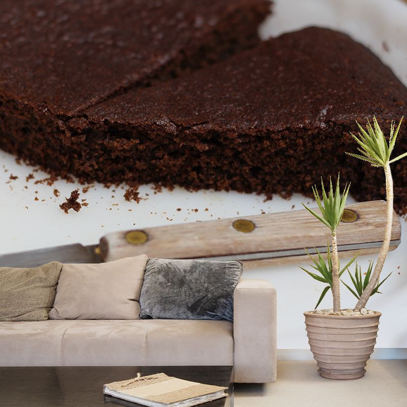 Cake Mural Wallpaper Contemporary Mildew Resistant Commerce Shop Decoration