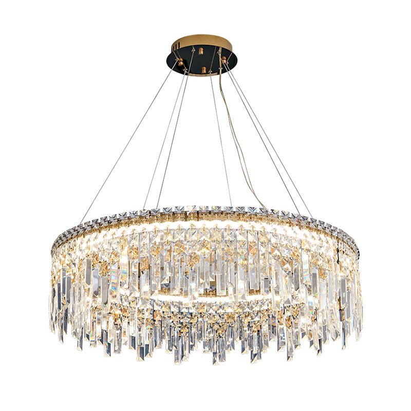 K9 Crystal Iasphicle Luz colgante Luxurious Modern Brass LED LED para sala de estar