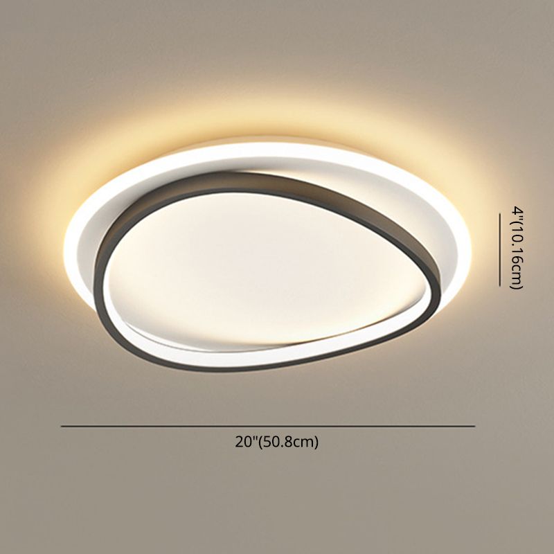 Creative Double Layer Geometric Ceiling Light Nordic Style Minimalism LED Flush Mount Lighting Fixture for Bedroom