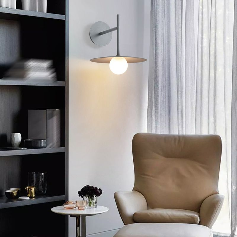 Metal Round Shape Wall Light Nordic Macarons Style 1-Light Wall Light Sconce