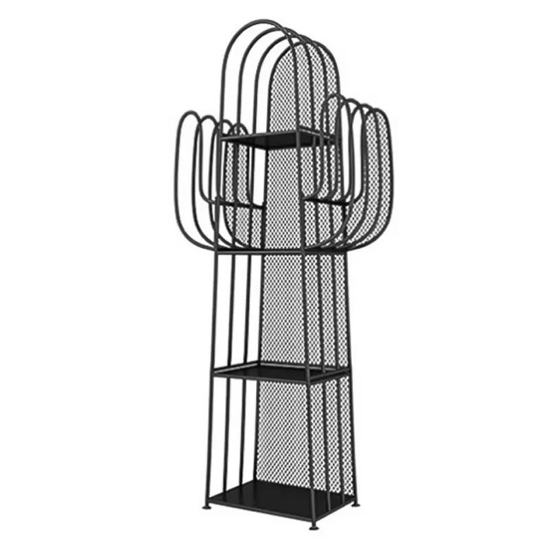 16.5"L Scandinavian Style Metal Bookshelf Closed Back Shelf Bookcase for Study Room