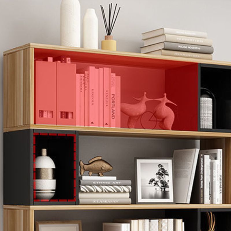 Standard Engineered Wood Bookshelf Modern Open Back Bookcase with Shelves