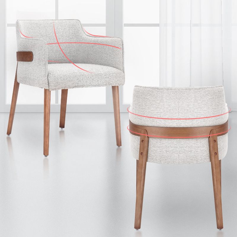 Modern Simple Arm Chair Wooden Base Dining Arm Chair for Living Room