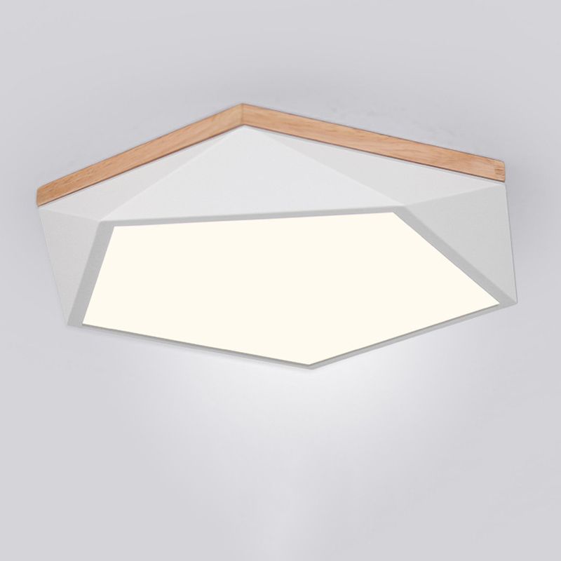 1 Lampe à plafond Hexagonal Lumière moderne Macaron Style Plafond métal Éclairage pour la salle de séjour