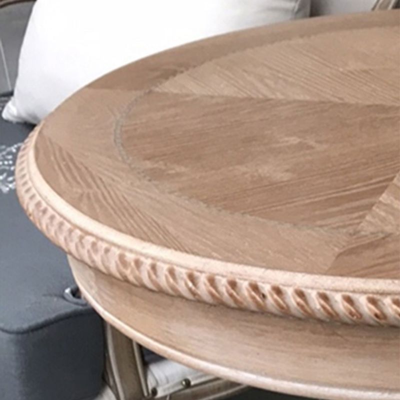 French Country Style Round Old Solid Wood Table 3 Legs Coffee Table