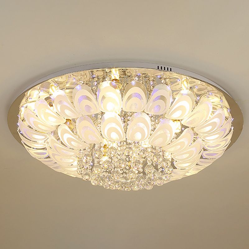 5/8/14-Light Modernism Golden Finish Flush Mount Lighting Round LED Ceiling Light