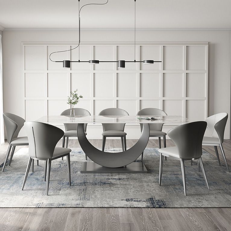 1/3/4/5/7/8 Pieces Dining Chairs Set  Dining Table Set with Sintered Stone Top