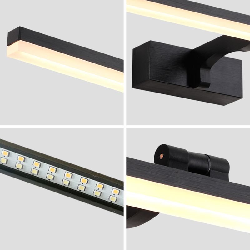 Lampada montata a parete lineare in metallo Nordic-style LED Black Light Sconce