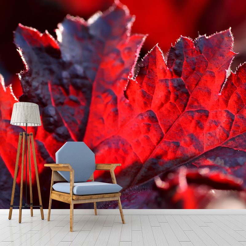 Plant Mural Wallpaper Leaf Surface Pattern for Dining Room Bedroom Home Decor