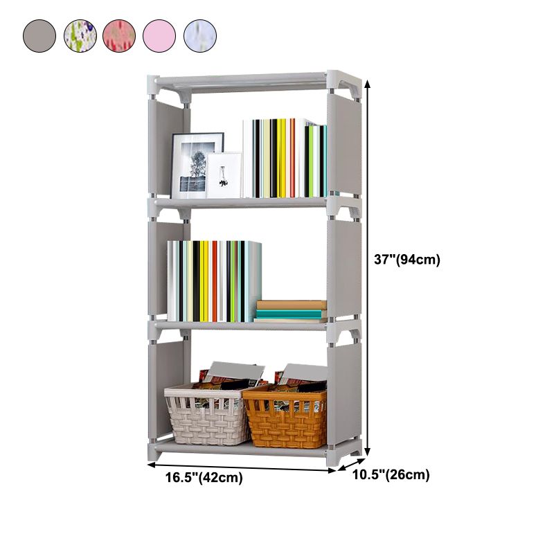 Contemporary Style Plastic Bookshelf Open Bookcase for Living Room