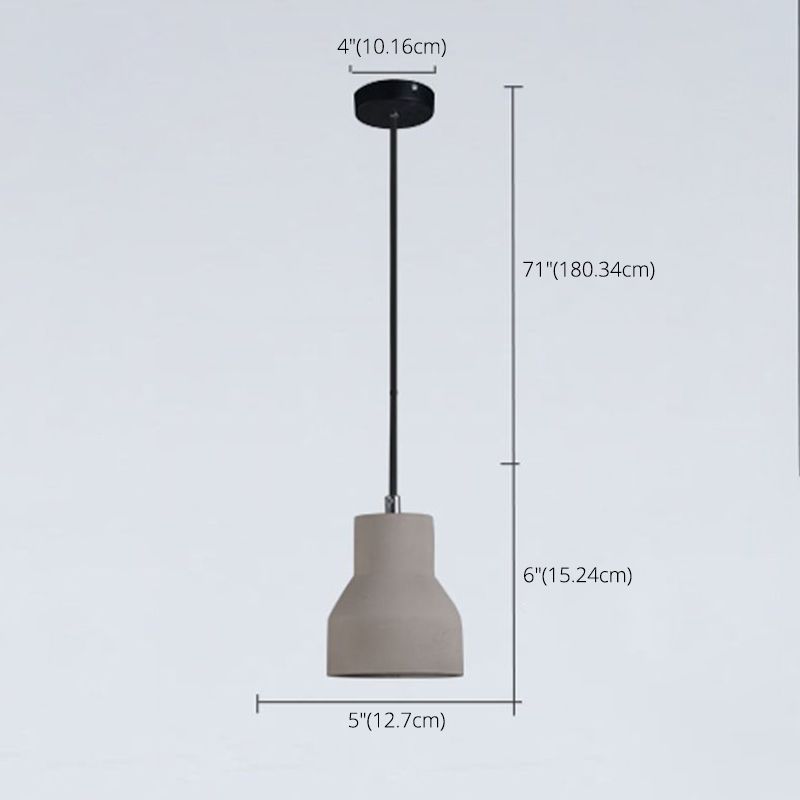 Grijs bel cement hangend lichtende Noordse stijl 1 lichte restaurant plafond hanger lamp