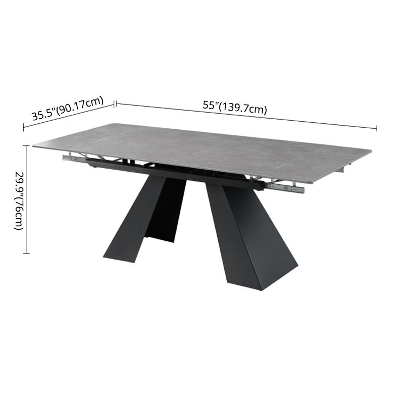 Sintered Stone Modern DiningRoomTableSet with Rectangle Table and Removable Leaf Dinette Set