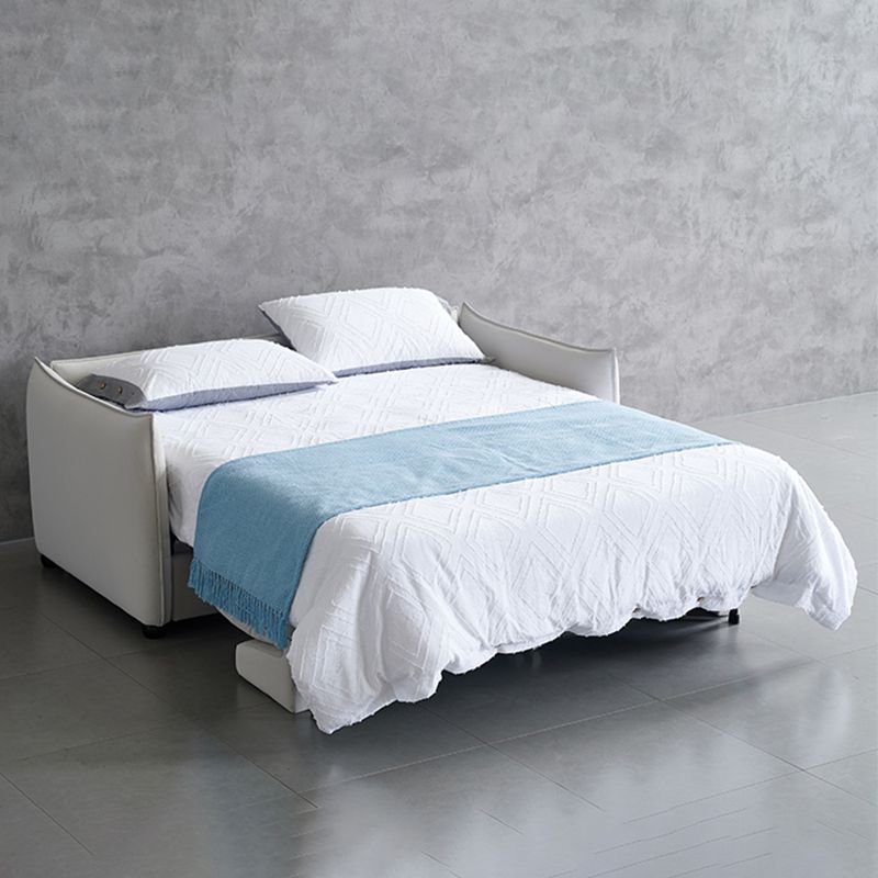 Scandinavian Stain-resistant Sofa Bed Faux Leather Sleeper Sofa