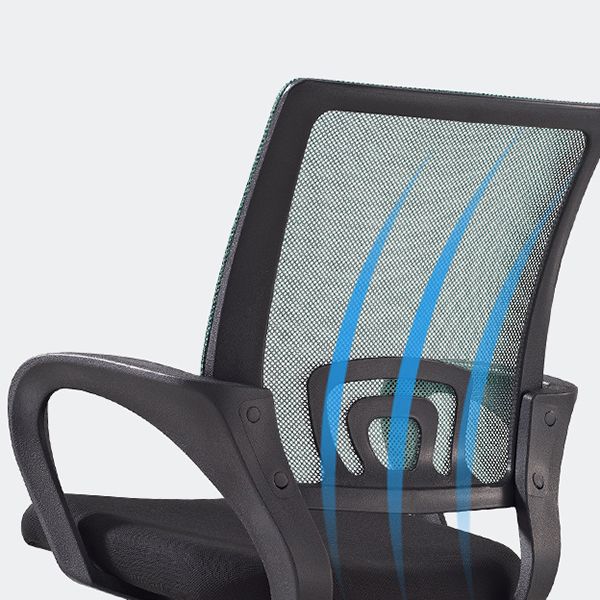 Middle Back Office Chair Fixed Arm Office Chair with Gauze Sponge Cushion