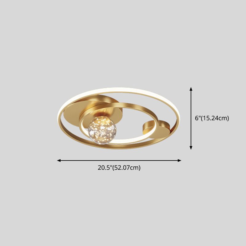 Contemporary 1-Light LED Flush Ceiling Light Metal Circle Ceiling Light Fixture for Bedroom