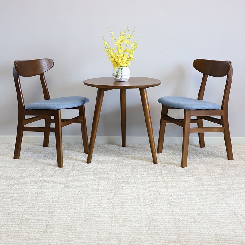 Contemporary Style Wood Side Dining Chairs Open Back Dining Armless Chairs